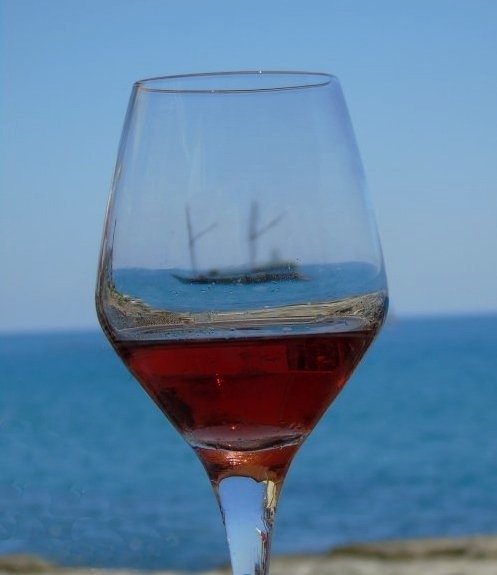Ship Through The Wine Glass by Trevor Davis